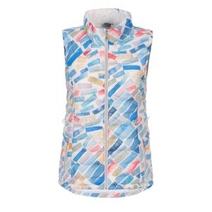 DOLCEZZA Abstract Pattern Women's Vest in Blue and Pink NWT